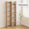 thumbnail image 4 of Barara King 11-Tier Modern Bookshelf with Anti-Tipping Kits, Bookcase Display Standing Shelf for Living Room, Bedroom, Office Room, Study Room, Natural, 4 of 6