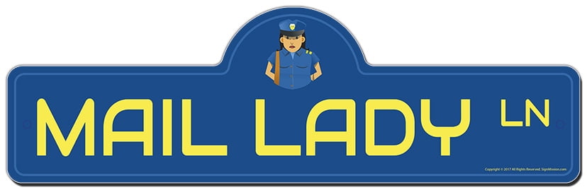 Mail Lady Street Sign Funny Home Decor Garage Wall Lover Plastic Gag Gift 