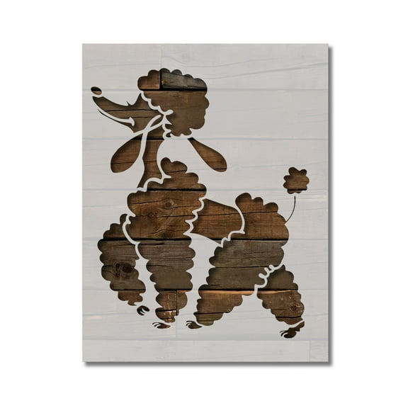 Poodle Walking Stencil Template Reusable 8.5 x 11 Inches for Painting on Walls, Wood, Arts and Crafts by Stencilville