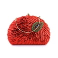 thumbnail image 5 of Handheld Women's Evening Clutch Bags Seashell Peacock Beaded Bag Banquet bag Handbags Bridal Wedding Purses,Red, 5 of 11