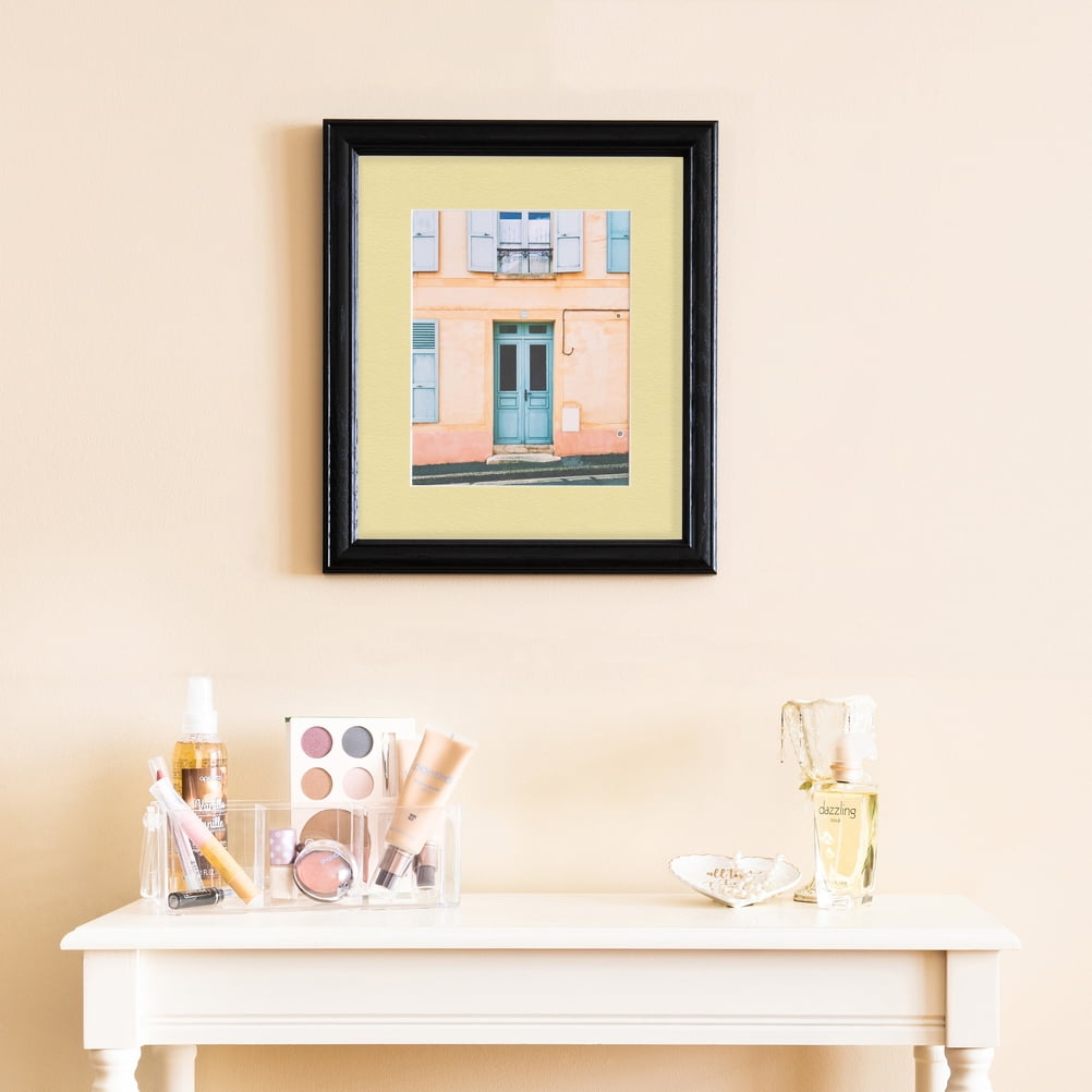 ArtToFrames 22x28 Matted Picture Frame with 18x24 Single Mat Photo Opening Framed in 1.25 Black Stain on Solid Red Oak and 2 Buttercup Mat (FWM-4083-22x28)