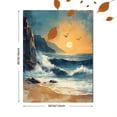 thumbnail image 3 of Qisvanset 12x16 Inch Framed Canvas Wall Art Psalm Vintage Coastal Beach Landscape Faith Housewarming Wall Art, 3 of 8