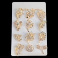 thumbnail image 5 of EHJRE 12Px Charming Gold White Rhinestones Brooches Wedding Bouquet Kit Brooch Pin, 5 of 9