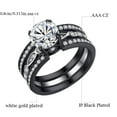 thumbnail image 2 of Ringheart Couple Rings Black Matching Rings 1.5CT AAA CZ 2pcs Women Wedding Ring Sets for Him and Her Rings Men Band, 2 of 8