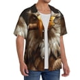thumbnail image 2 of Daiia Funny Bald Eagle Men's Linen Shirts Short Sleeve Casual Shirts Button Down Shirt for Men Beach Summer Wedding Shirt-4X-Large, 2 of 6
