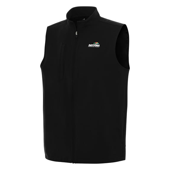 Men's-Antigua Black Daytona International Speedway Regard Full-Zip Vest