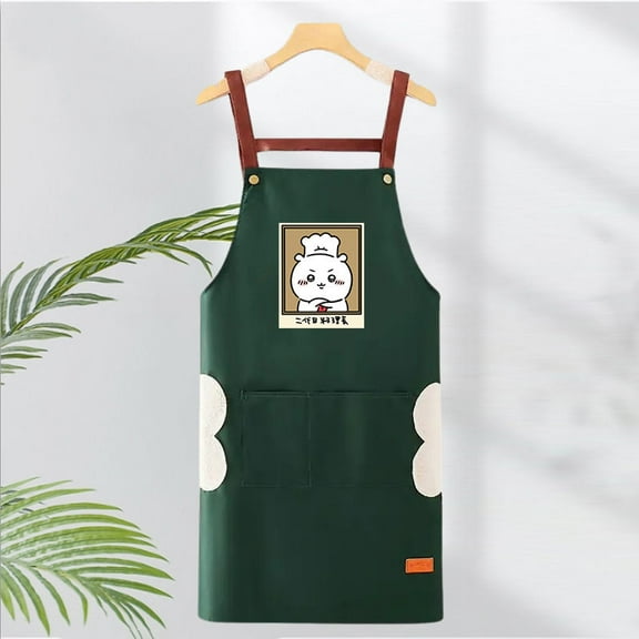 Chiikawa Hand-wiping Apron Cooking Oil-proof Waterproof Household Kitchen Work Clothes Men Women Cartoon Sleeveless Pocket Apron