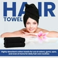 thumbnail image 5 of Linteum Textile 20x40 Inch, 100% Cotton Bleach Proof Luxury Hair Towels, Black (12 Pack), 5 of 7