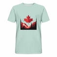 thumbnail image 3 of Weiqiqre T-Shirts pour Homme Drapeau Canadien Col Rond Chandail Doux Manches Courtes Blouses Col Rond, 3 of 5
