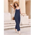 thumbnail image 5 of Ekouaer Jumpsuits for Women Loose Sleeveless Adjustable Spaghetti Strap Romper Stretchy Wide Leg Pants Outfits with Pockets, 5 of 6