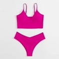 thumbnail image 6 of LoyisViDion Women Swimsuits On Women's Fashion Bikini Set Swimsuit Two Piece Filled Soild Swimwear Beachwear Hot Pink M, 6 of 7