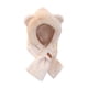 thumbnail image 1 of Gorro de animales de peluche 2 en 1 jinwen conjunto de gorro y bufanda de invierno Beige, 1 of 8