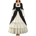 thumbnail image 2 of LEKWK Victorian Dress for Women Colonial Marie Antoinette Gown Classic Princess Dress Up Tiered Ruffled Elegant Renaissance Dress with Bow, 2 of 7