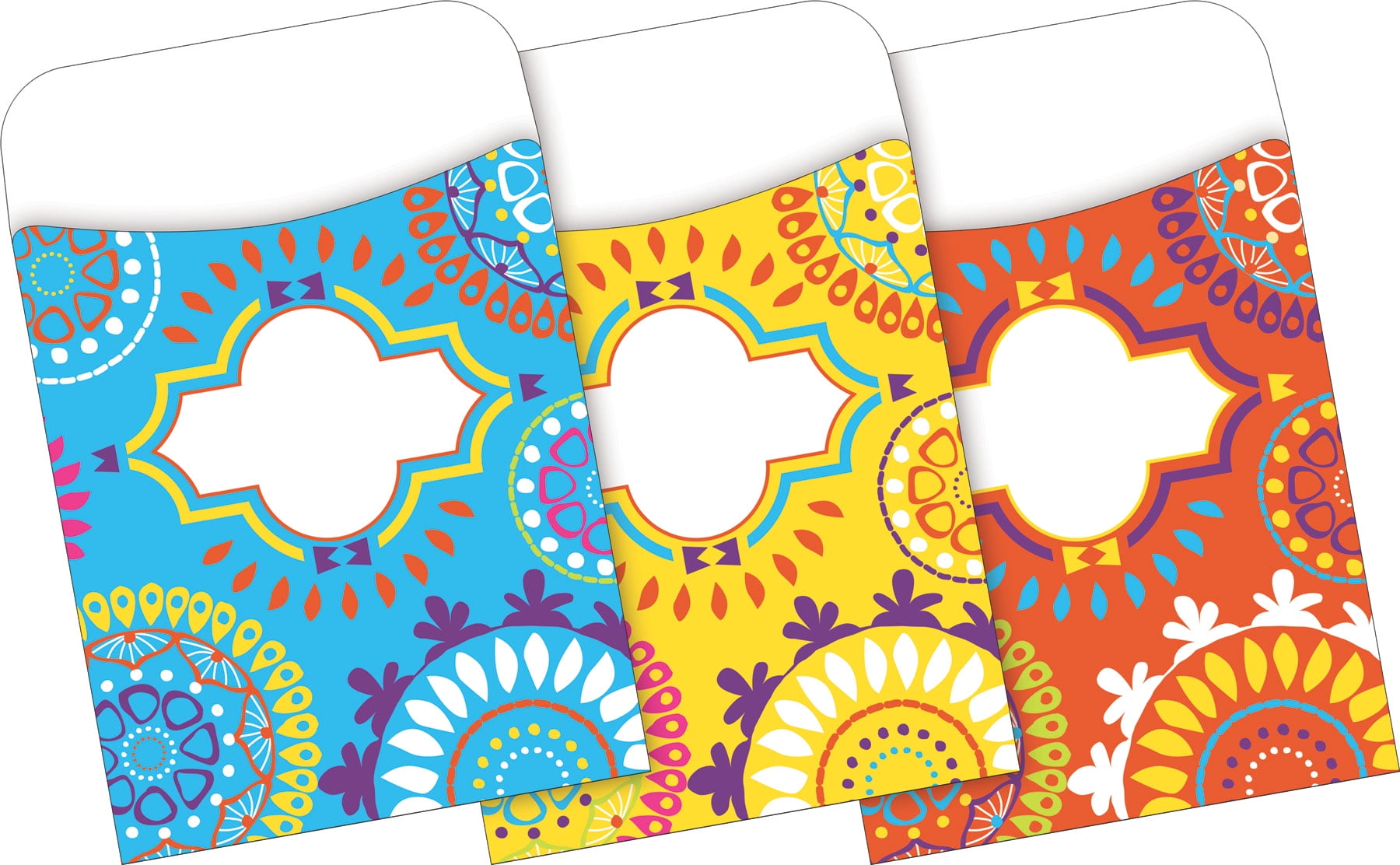Barker Creek 12 File Folders 30 Peel & Stick Pockets Set - Moroccan (BC3545)