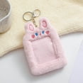 thumbnail image 4 of facefd Plush Keychain Holder Plush Protective Case Photocard Holder for Household Pink Rabbit, 4 of 9