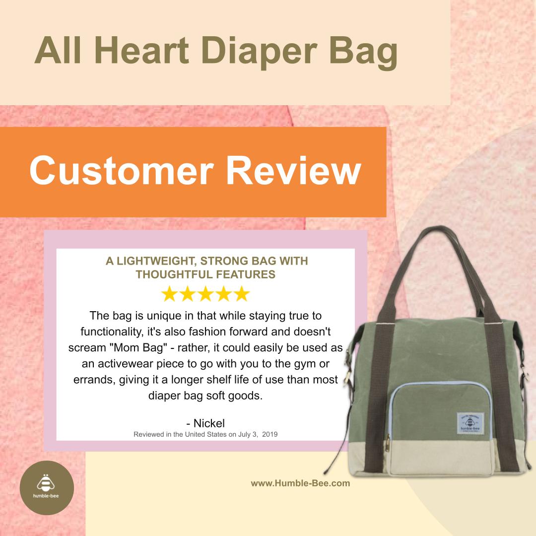 Humble-Bee All Heart Convertible Diaper Bag - Olive Dusk