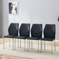 thumbnail image 3 of SUDICA Modern PU Leather Dining Chairs Set of 4, Ergonomic High Back Kitchen Chairs with Silver Metal Legs, Comfortable Padded Seat, Easy to Clean, Black, 3 of 8