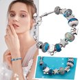 thumbnail image 2 of Pulsera de dijes europeos chapados en oro para mujeres y niñas, brazalete de cristal con forma de corazón de diamante, 2 of 6