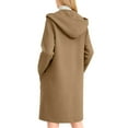 thumbnail image 5 of Long Pea Coats for Women Winter Single Wool Blend Peacoat Khaki S, 5 of 9