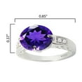 thumbnail image 3 of Sterling Silver with Natural Amethyst and White Diamond Vintage Ring, 3 of 3