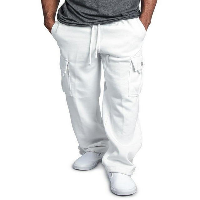 Men Jogger Trousers Casual Athletic Pants Sweatpants Loose Pocket Drawstring Long Pants