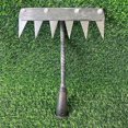 thumbnail image 3 of 5/6/7/8 Teeth Iron Gardening Hoe Weeding Rake Grasping Loosening Soil Garden Weeder Nail Rake Tool Harrow Farm Tool, 3 of 5