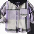 thumbnail image 4 of Zuwimk 2Pcs Kids Boys Sweatsuit Hoodie Flannel Plaid Shirt Tops and Jogger Pants for Kids Fall Winter Spring Outfits(Purple,18-24 Months), 4 of 6