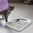 thumbnail image 2 of Miangastore Cat Litter Box Open Cat Litter Holder Stainless Steel Litter Box Kitten Litter Pan, 2 of 9