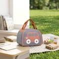 thumbnail image 5 of Lunch Bag for Women,Cute Car Printed Insulated Lunch Tote with Zipper & Handle | PU Leather Waterproof Lunch Box for Office Outdoor Picnic Camping and Study,Gray, 5 of 7
