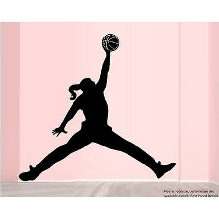 Basketball Jump Girl  ~ Wall or Window Decal 21
