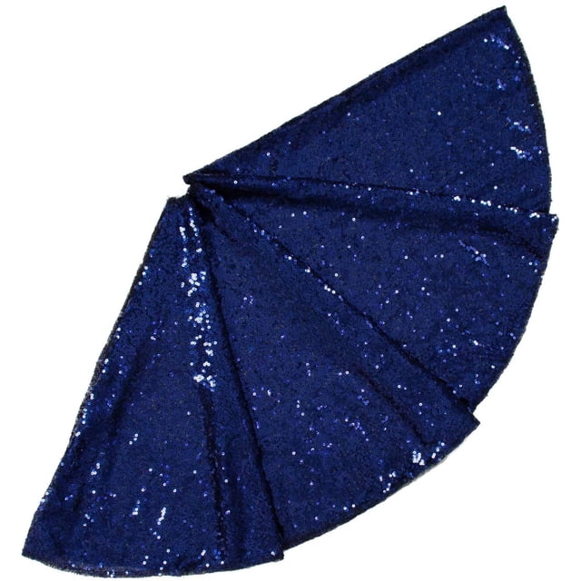 Sequin Christmas Tree Skirt 24Inch Small Navy Blue Christmas Tree Skirt for Christmas Holiday Party Decoration 24 inch Round MiniTree Skirt for Small/Slim/Tabletop Trees