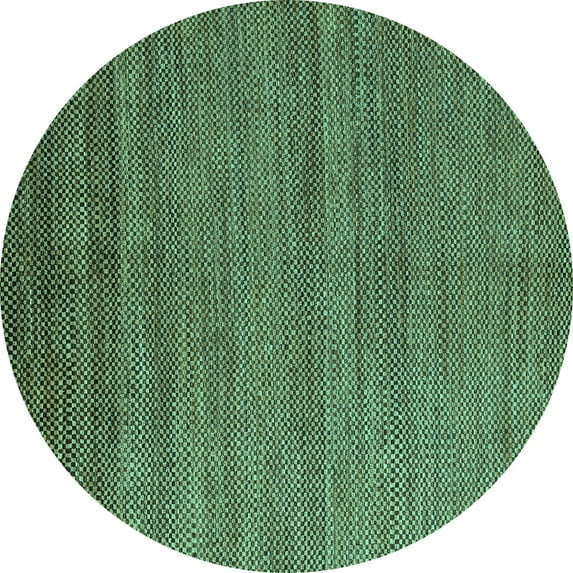 Ahgly Company Indoor Round Abstract Turquoise Blue Modern Area Rugs, 3' Round