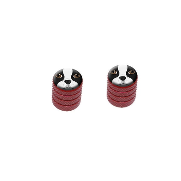 Boston Terrier Face - Dog Pet Bike Valve Stem Caps