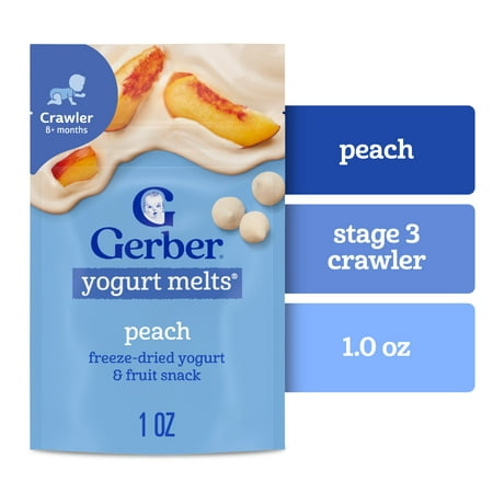 Gerber Snacks for Baby Yogurt Melts, Peach, 1 oz Bag