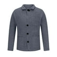 thumbnail image 4 of Lovskoo Mens Cardigan Sweater Jacket Pullover Knit Stand Collar Elastic Solid Color Half Sweater Tops Gray, 4 of 5