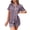 Purple, variant on Keeplus Cute Pajama Sets for Women Plus Size 2 Piece Satin Solid Color Pjs Set Sleepwear Short Sleeve Cardigan Shorts Lounge Sets Outfits