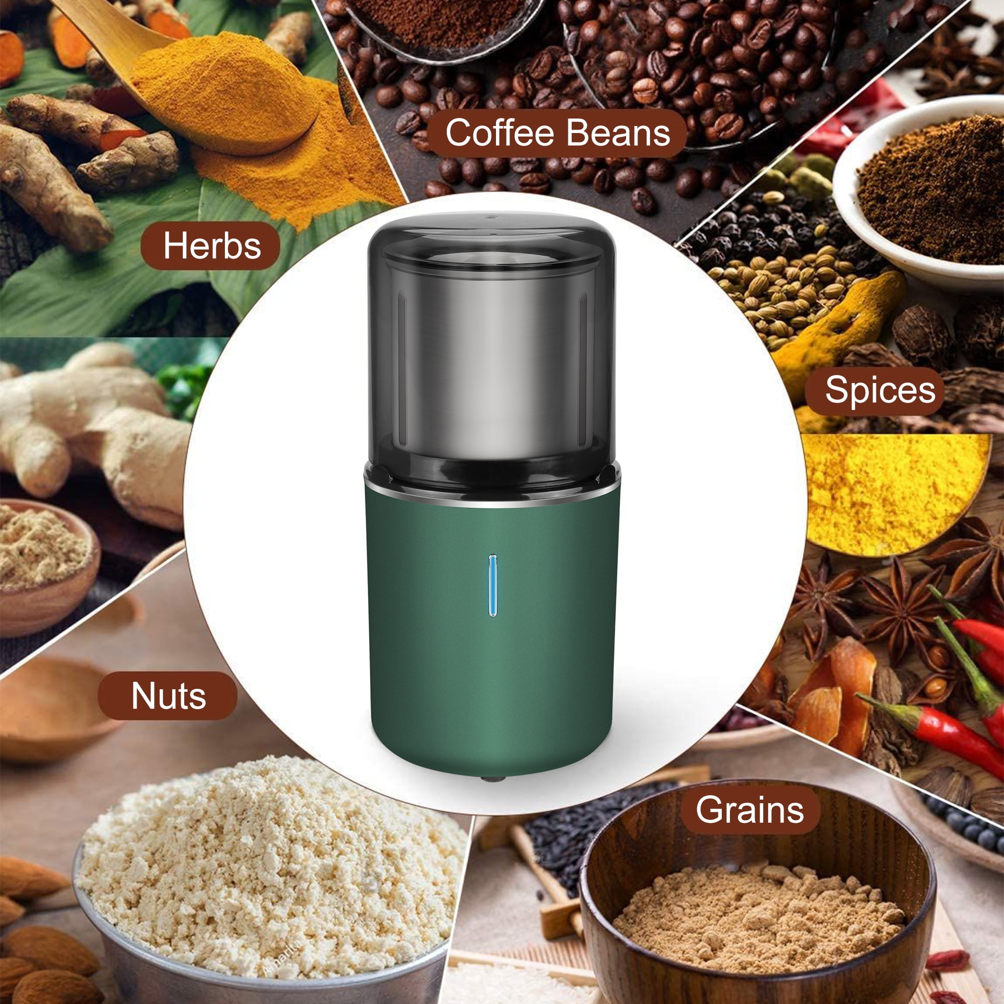 Agptek Electric Stainless Steel Bladed Coffee Grinder Silver