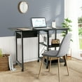 thumbnail image 3 of Costway Rolling Computer Desk Folding Writing Office Desk Storage Shelves Black, 3 of 10