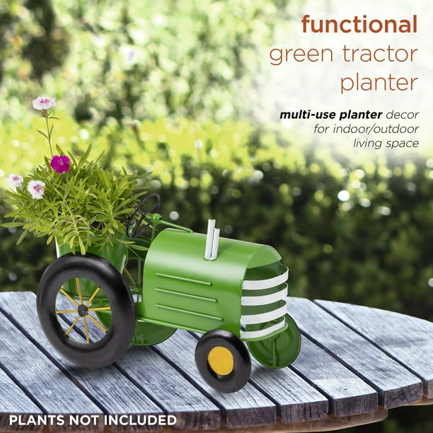 Alpine Green Tractor Planter - Vibrant pots for ecommerce