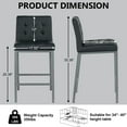 Black Metal Stools with PU Leather Seat Counter Height Easy to Clean
