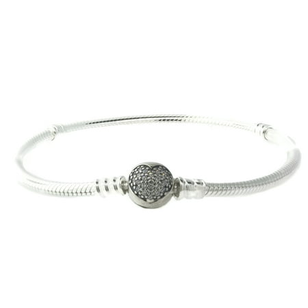 Authentic Sparkling Heart Bracelet, Clear CZ 590743CZ-18, 7.1 in