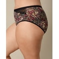 thumbnail image 3 of Playtex Microfiber Hipster Underwear Pack, Full Coverage, Moisture-Wicking, 3-Pack Digital Rose/Navy/Noten Floral XL Women's, 3 of 4