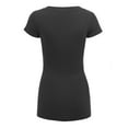 thumbnail image 3 of Made by Johnny Women's Basic Fitted Short Sleeve V-Neck T Shirt XL CHARCOAL, 3 of 6