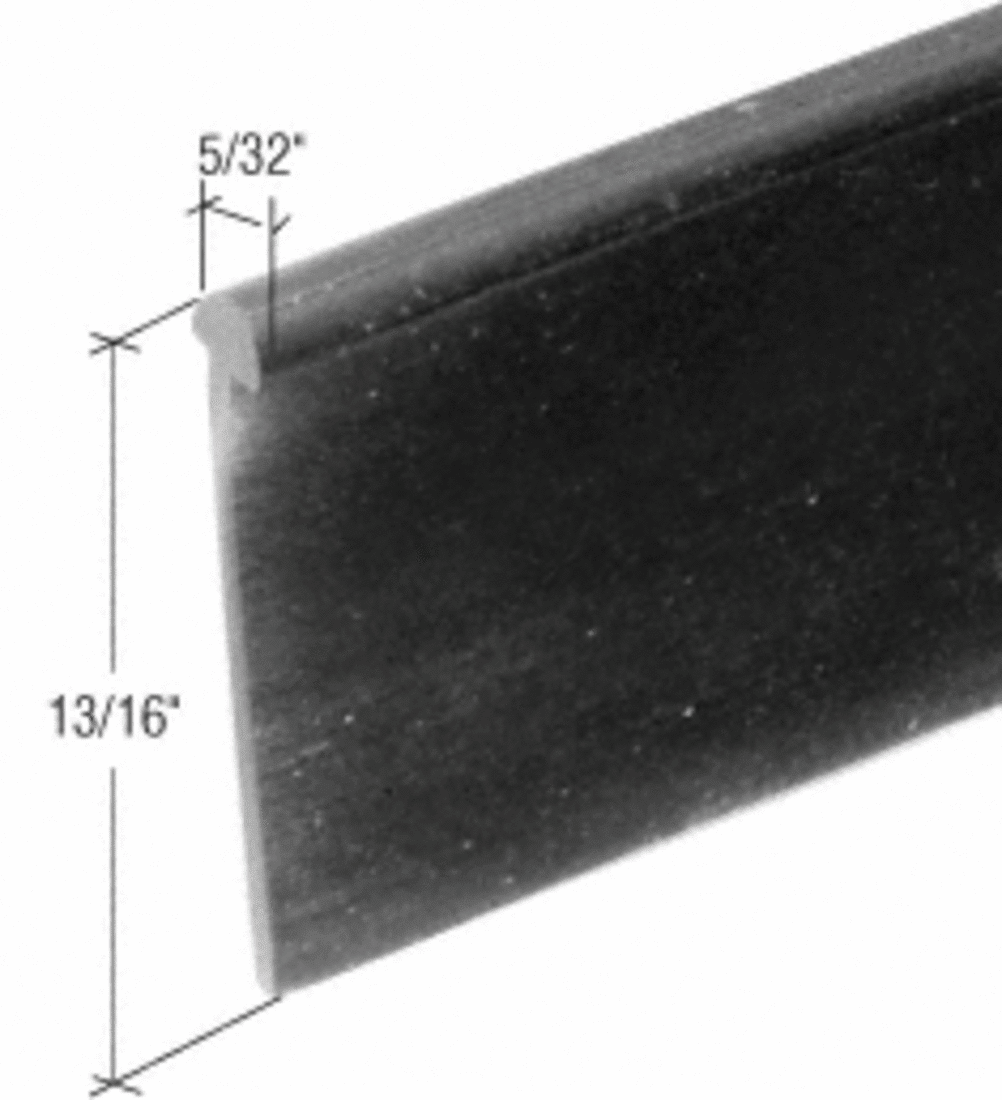 CRL Black Type Shower Door Bottom "T" Seal and Wipe