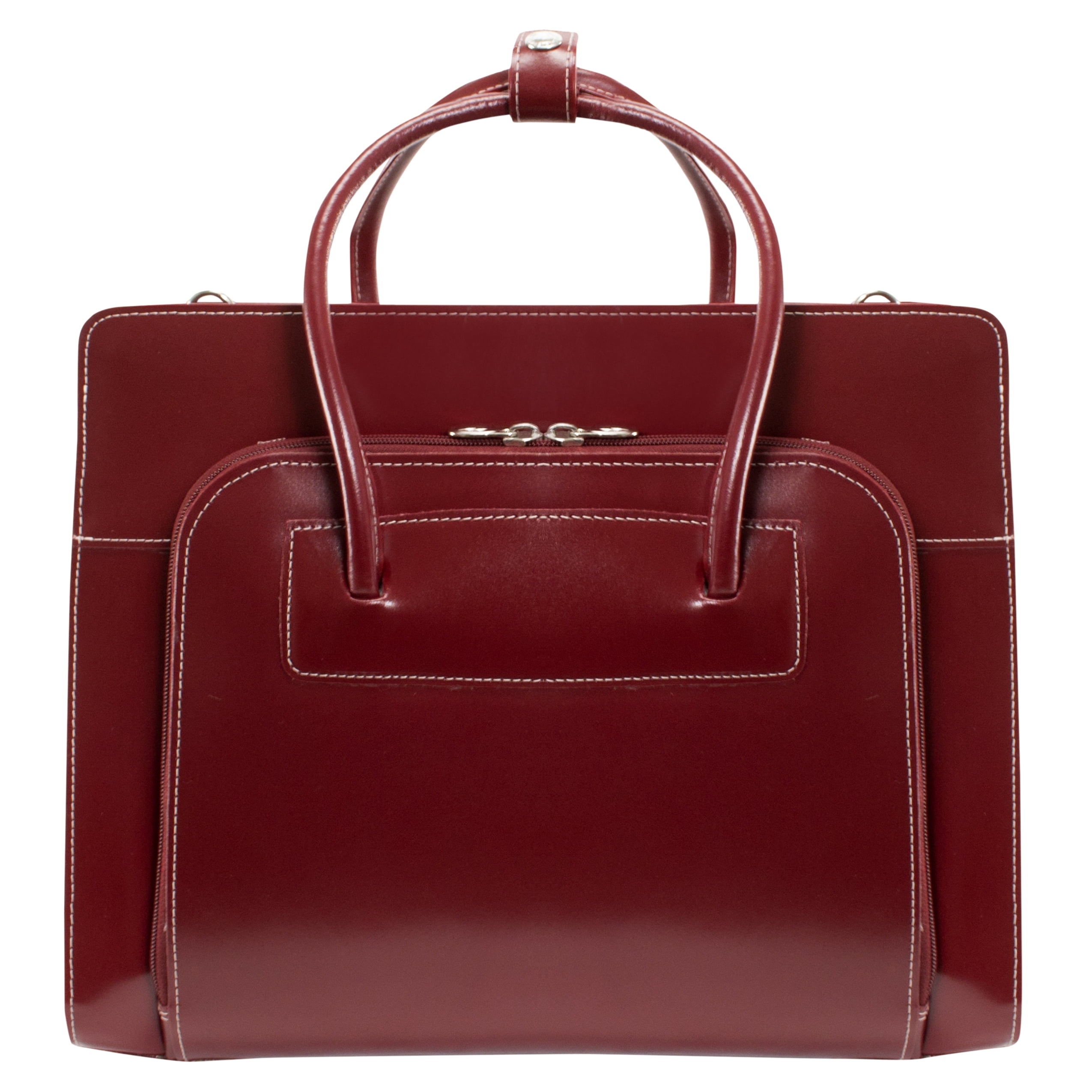 W Series | LAKE FOREST | 15" Leather Laptop Briefcase - Red