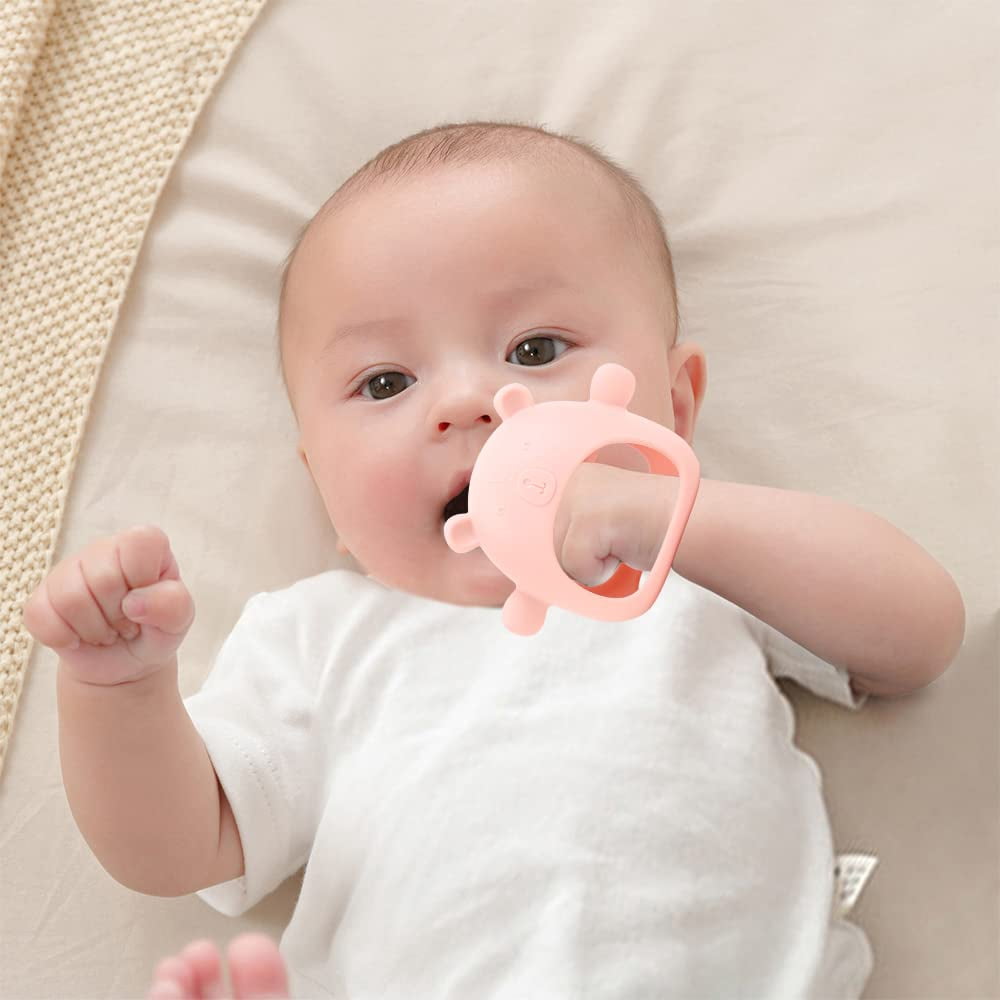 Baby Teething Toys, Silicone Baby Teether Toy for Infants 3+ Months, Never Drop Silicone Baby Mitten Teether for Soothing Teething Pain Relief, Baby Chew Toys for Sucking Needs, BPA Free