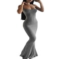 thumbnail image 2 of KEINXS Robe Sans Manches pour Femmes, Couleur Unie, Bretelles Spaghetti, Jupe Longue Moulante, 2 of 6