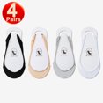 thumbnail image 1 of 4 pares de calcetines náuticos invisibles para mujer, calcetines antideslizantes de silicona de verano para zapatos de tacón alto, calcetines finos de seda helada con media palma, Slippers34-39 Gao Jinjia LED, 1 of 2