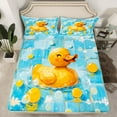 thumbnail image 2 of jejeloiu Rustic Duck Queen Sheet Sets,Oil Painting Flat Sheet,Blue Yellow Queen Fitted Sheet For Boys Teens,Ultra Soft Home Decor,4 Pieces, 2 of 7