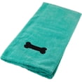 thumbnail image 3 of DII Bone Dry Microfiber Dog Bath Towel with Embroidered Paw Print - 44x27.5" - Green, 3 of 8